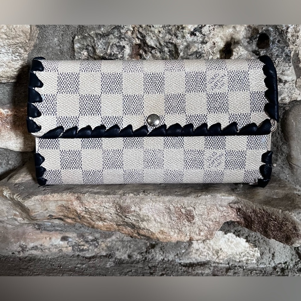 🖤💙Louis Vuitton Boho Damier Azur Porte Feuille Sarah Long Bifold Wallet💙🖤
